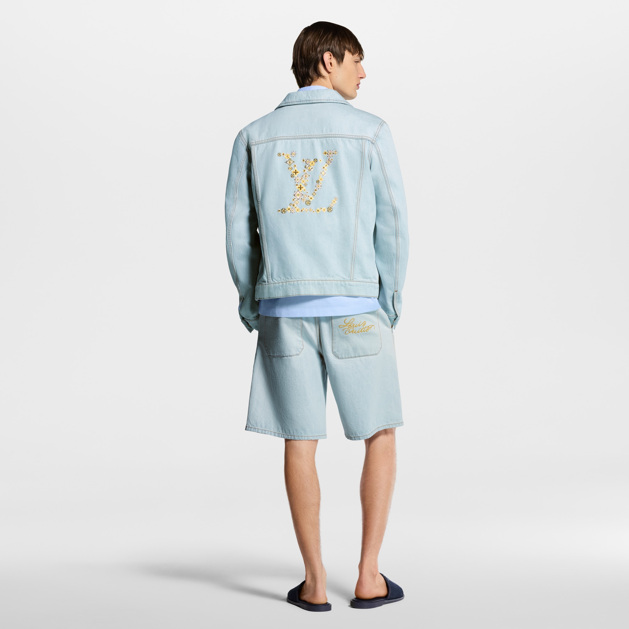 Embroidered Signature Denim Workwear Blouson - Ready-to-Wear